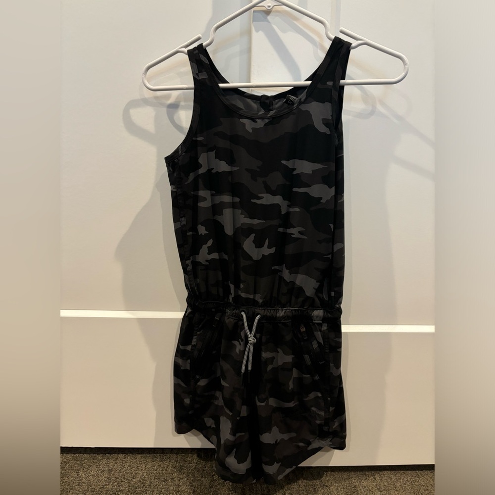 Athleta Girl black camo romper size L/12
